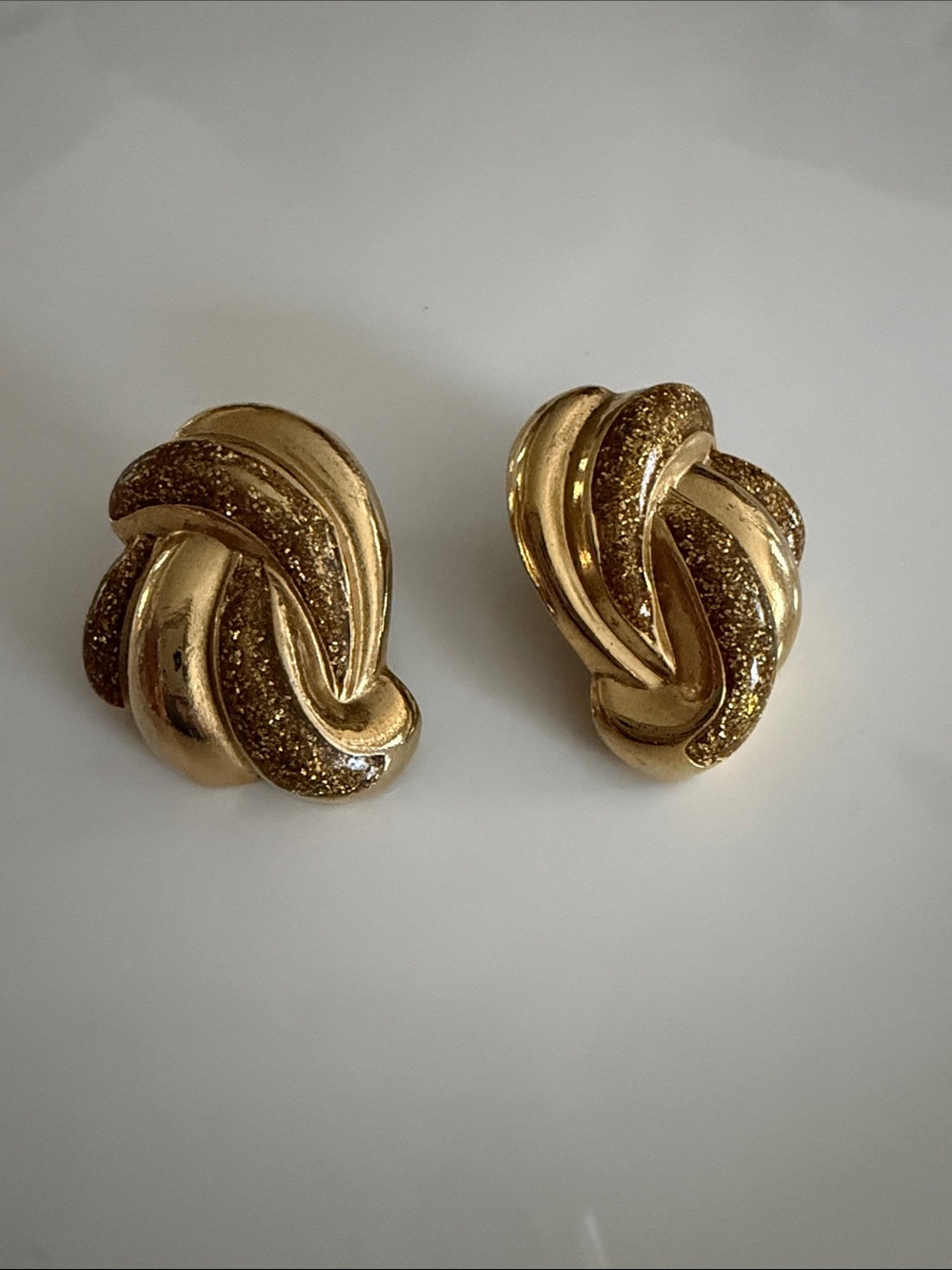 Vintage Avon Glitter Swirl Earrings 1987
